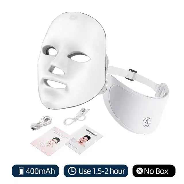 LUMÉA SKIN - 7 Colors Led Facial Mask With Neck Red Light Therapy Mask For Skin Tightening Lifting Anti-aging Bio-Light Beauty Whitening Home