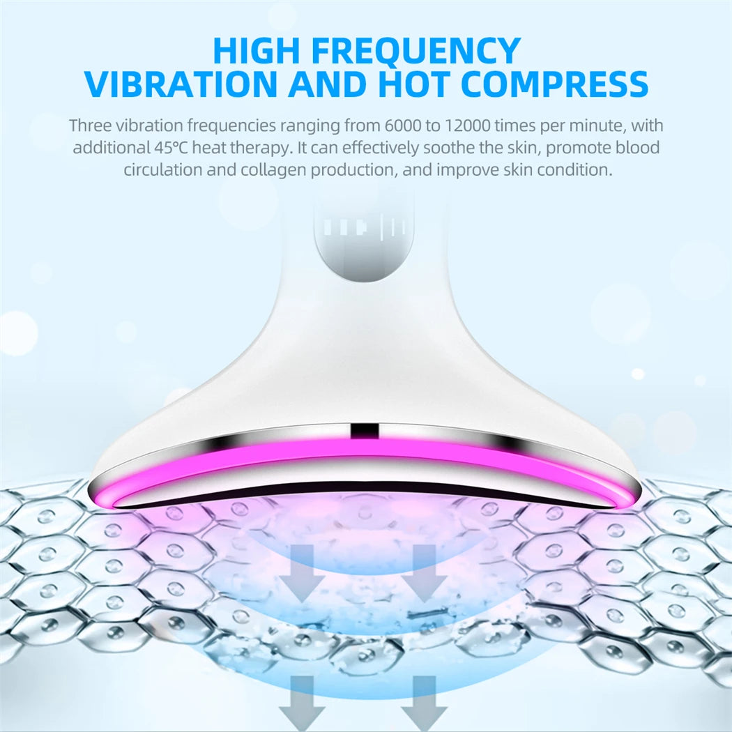 LUMÉA MINI SKIN - CkeyiN 4 Color Neck Beauty Device EMS Face Lifting Machine Double Chin Remover LED Anti Wrinkle Skin Tightening Facial Massager