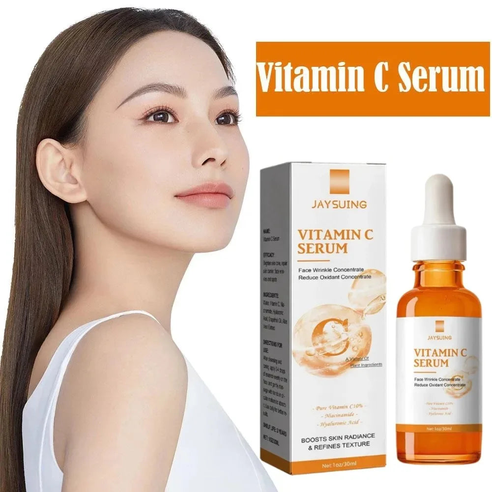 Vitamin C Wrinkle Remover Face Serum Lifting Firming Fade Fine Lines Anti-aging Essence Whitening Brighten Nourish Skin Care
