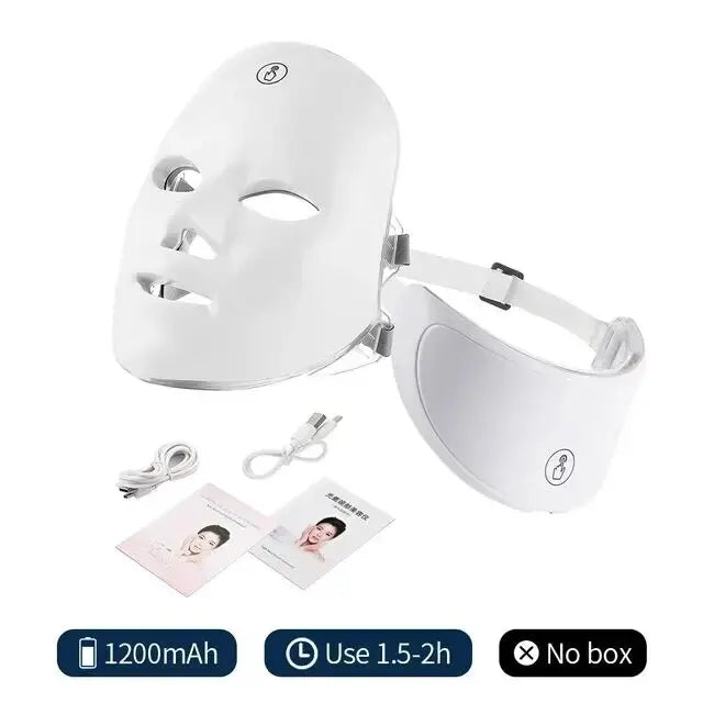 LUMÉA SKIN - 7 Colors Led Facial Mask With Neck Red Light Therapy Mask For Skin Tightening Lifting Anti-aging Bio-Light Beauty Whitening Home