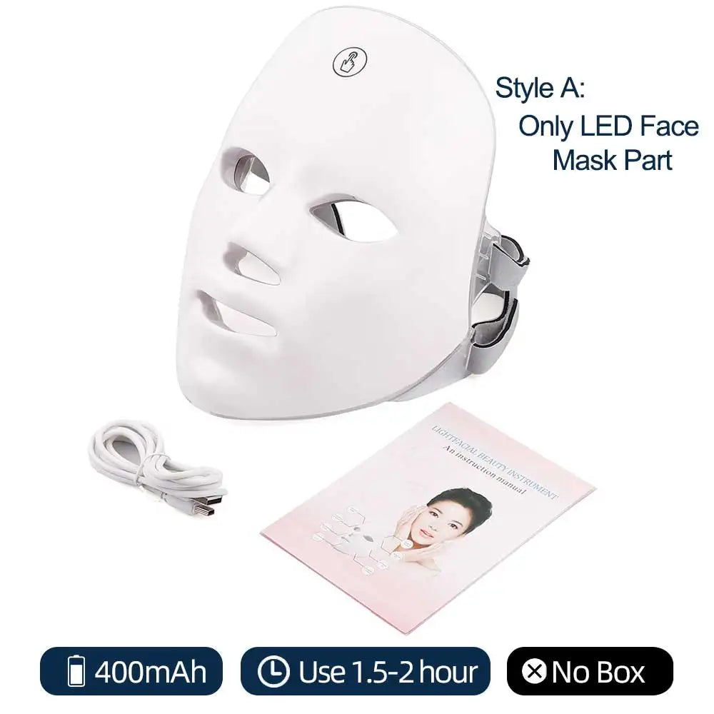 LUMÉA SKIN - 7 Colors Led Facial Mask With Neck Red Light Therapy Mask For Skin Tightening Lifting Anti-aging Bio-Light Beauty Whitening Home